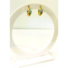 Ασημένια επίχρυσα σκουλαρίκια κρίκοι με ζιργκον (SE86)